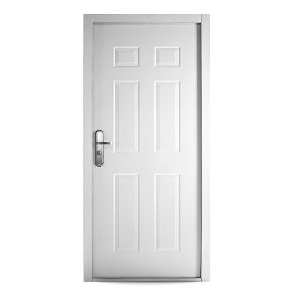 Heavy Duty White Six Panel Metal Steel Door