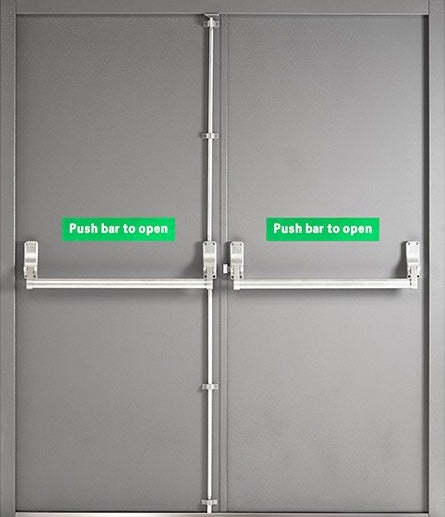 Double Fire Exit Door with Exidor Panic Bars