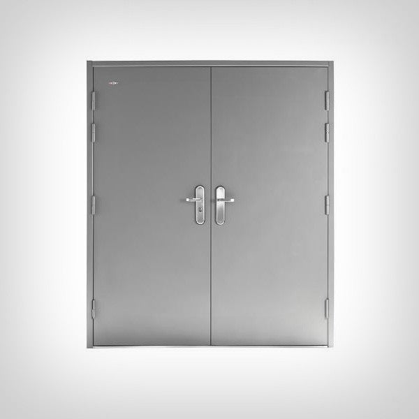 Heavy Duty Steel Double Security Door, Grey
