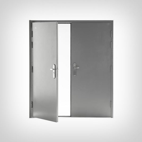 Heavy Duty Steel Double Security Door, Grey